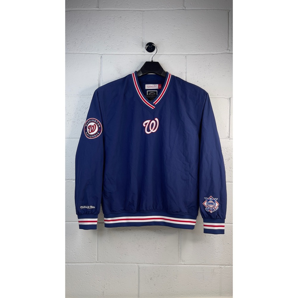 Mitchell & Ness Washington Nationals MLB Windbreaker Pullover Navy Blue Mens S